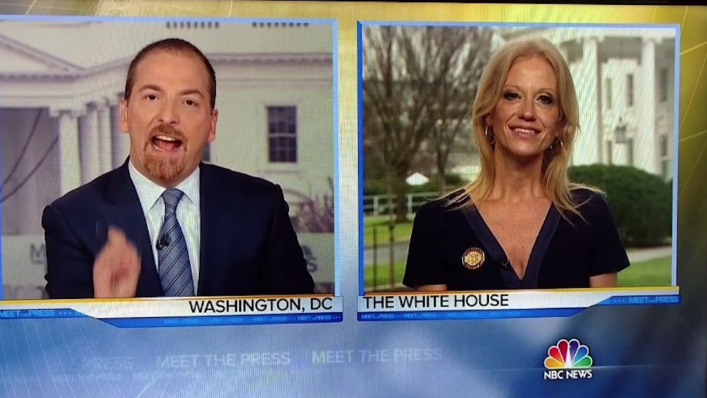 Chuck Todd rattles Kellyanne Conway on falsehoods - You just laughed at me (VIDEO)