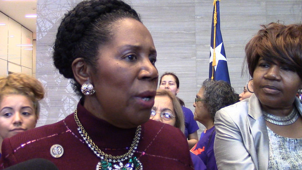 Congresswoman Sheila Jackson Lee interviewed at Houston rally to save Obamacare (VIDEO)