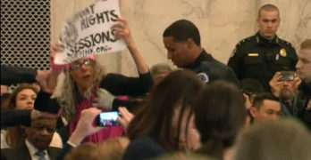 Protests erupt in chamber at Jeff Sessions Attorney General hearings (VIDEO)