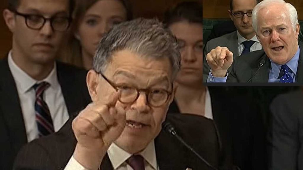 Sen Al Franken tears into Texas Sen Cornyn over Ted Cruz lies