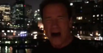 Arnold Schwarzenegger mocks Trump falling poll numbers & budget cuts (VIDEO)