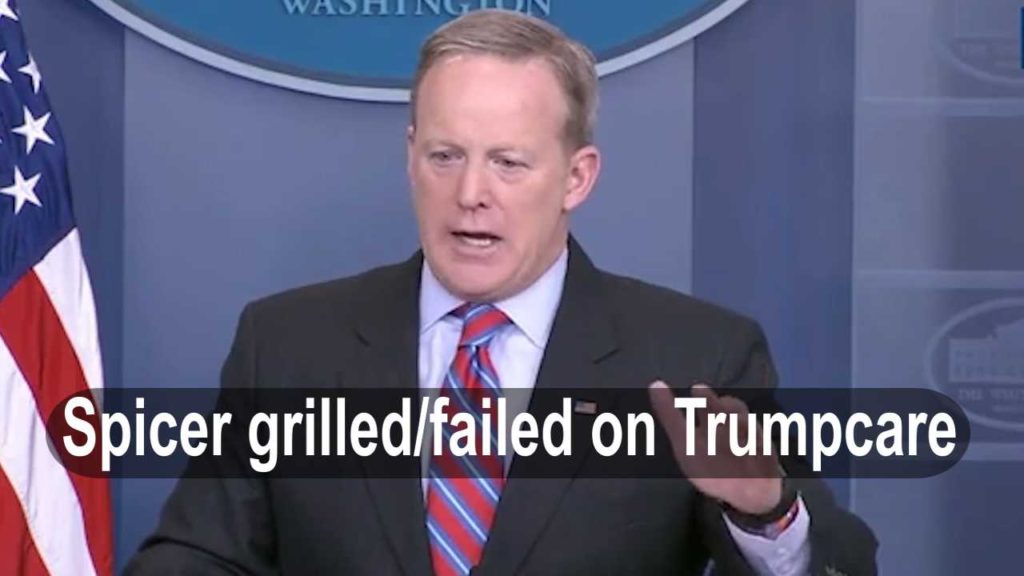 Sean Spicer unable to give coherent answers to reporters grilling questions (VIDEO)