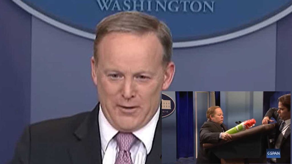 Trump Press Secretary Sean Spicer threatens SNL podium move against reporter 1