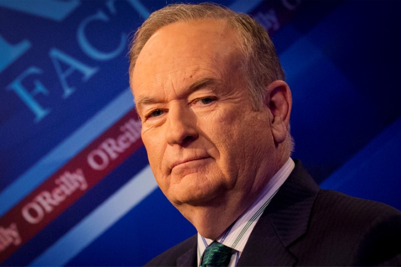 FILE PHOTO: Fox News Channel host Bill O'Reilly poses on the set of his show "The O'Reilly Factor" in New York