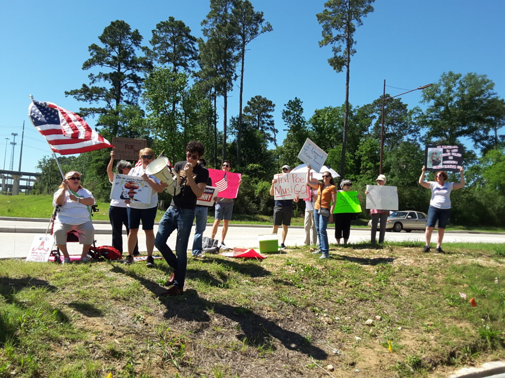 Ted Poe's constituents followed him to Chamber of Commerce event demanding a town hall