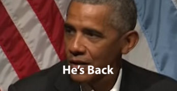 He's Back in the game. President Obama returns for a specific purpose