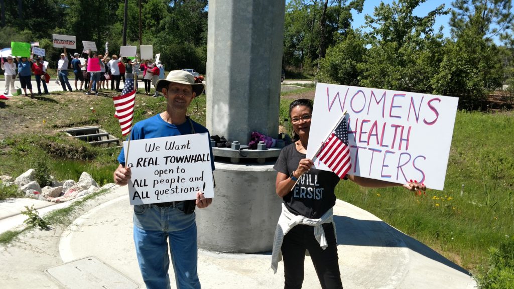 Ted Poe's constituents followed him to Chamber of Commerce event demanding a town hall