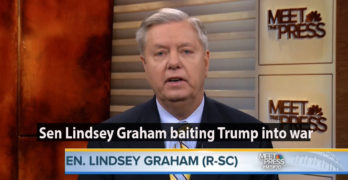 Sen. Lindsey Graham bating Trump into war Assad is saying, F you