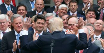 Republicans celebrating on White House lawn