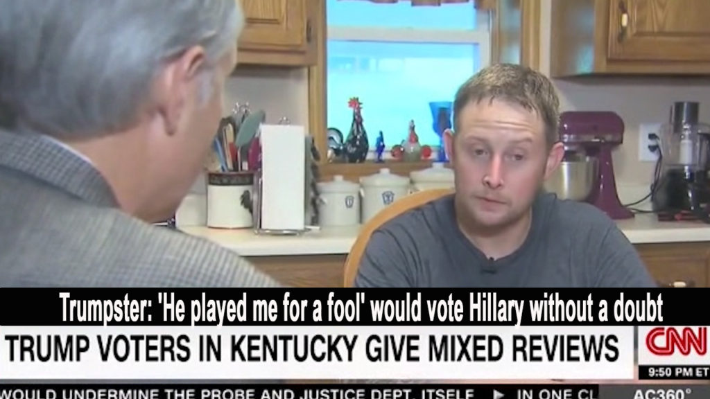 Trump voter- He played me for a fool - would now vote - Hillary without a doubt - (VIDEO)