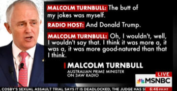 Australian Prime Minister make fun of Trump by parodying him as audience laugh uncontrollably (VIDEO)