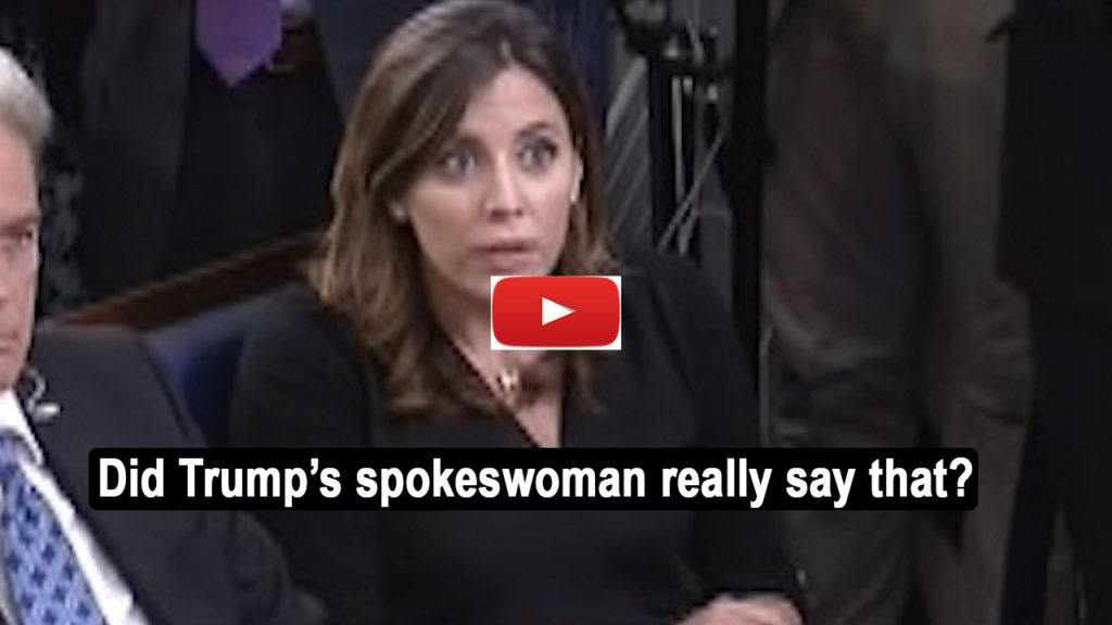 Reporter's hilarious reaction to spokesperson statement on Trump's truthfulness (VIDEO)