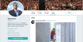 Ted Cruz Twitter Account like Sexuall Posts