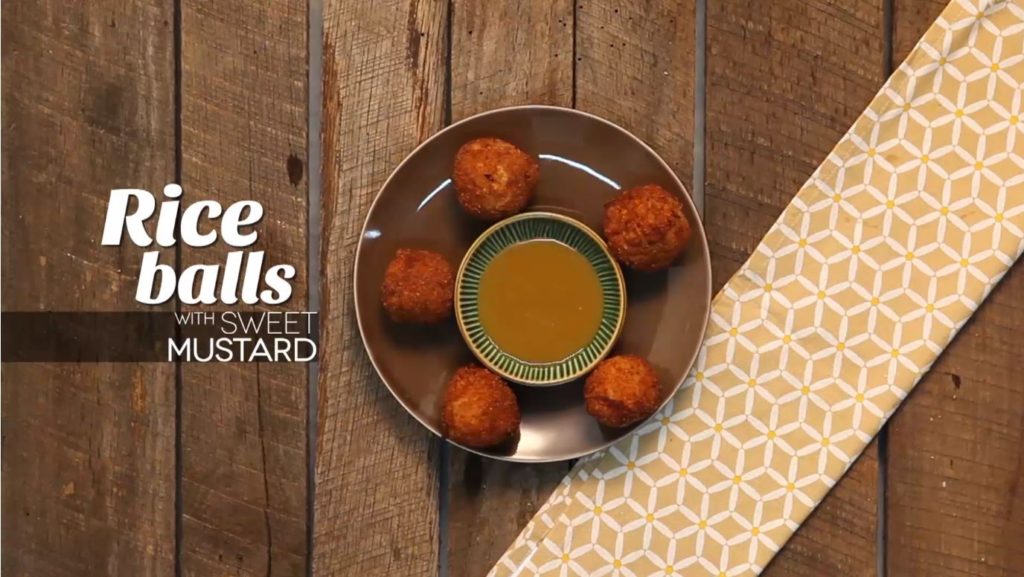 Recipe for Rice Balls with Sweet Mustard