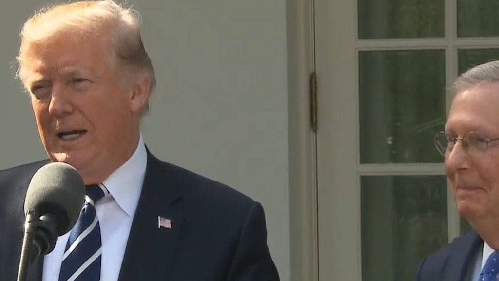 Trump insults Mitch McConnell at press conference for taking lobbyists money (VIDEO)