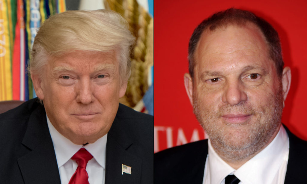 Women predetors Donald Trump and Harvey Weinstein