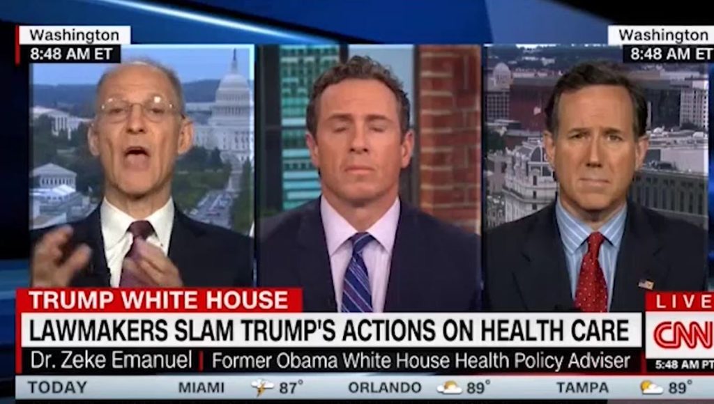 Zeke Emanuel & Rick Santorum go at it over Trump Obamacare sabotage (VIDEO)