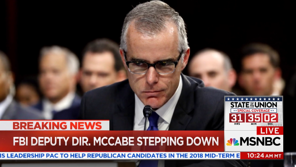 Breaking News FBI Director Andrew McCabe Stepping down