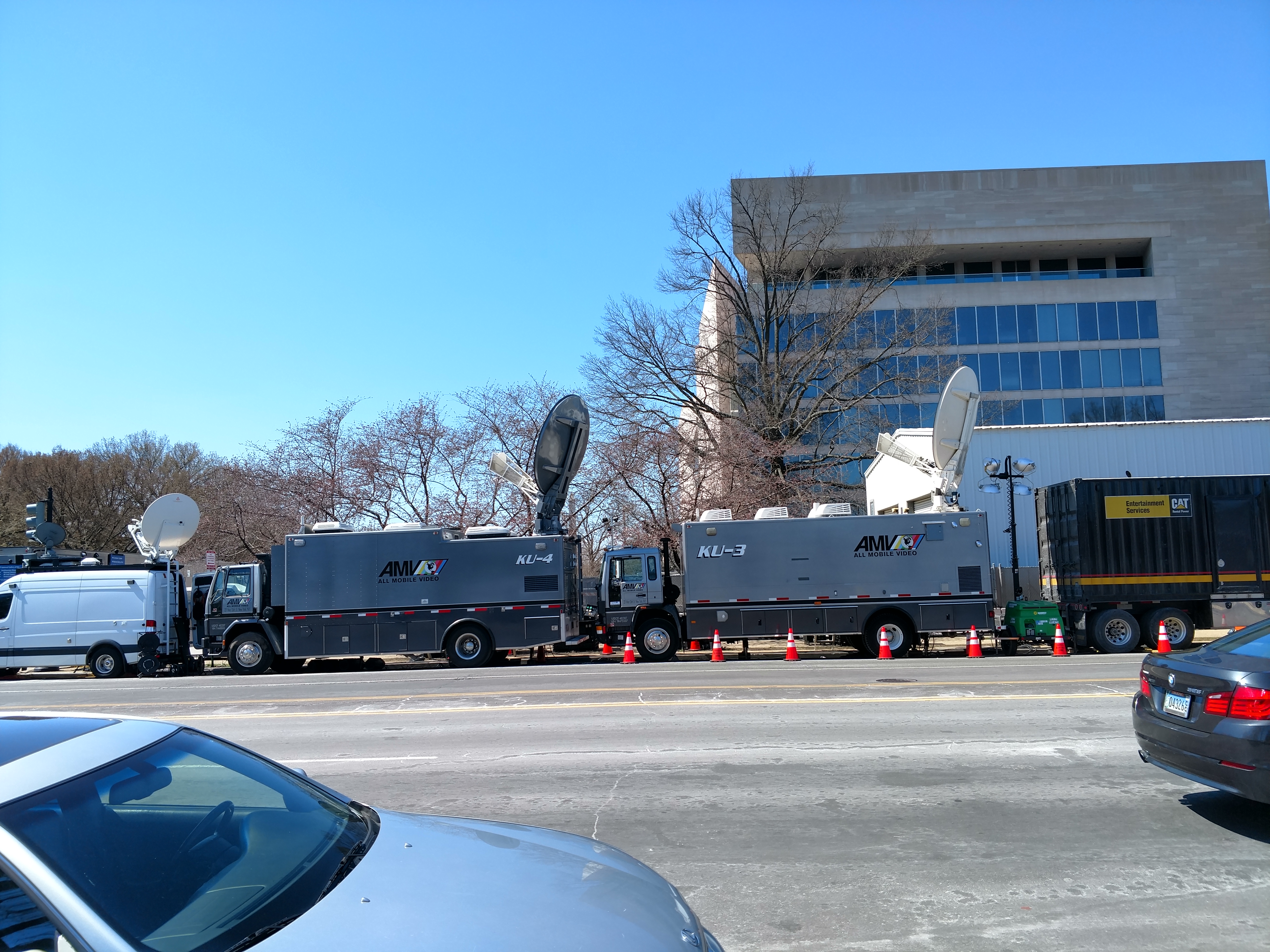 March for our lives - Media Trucks lined up