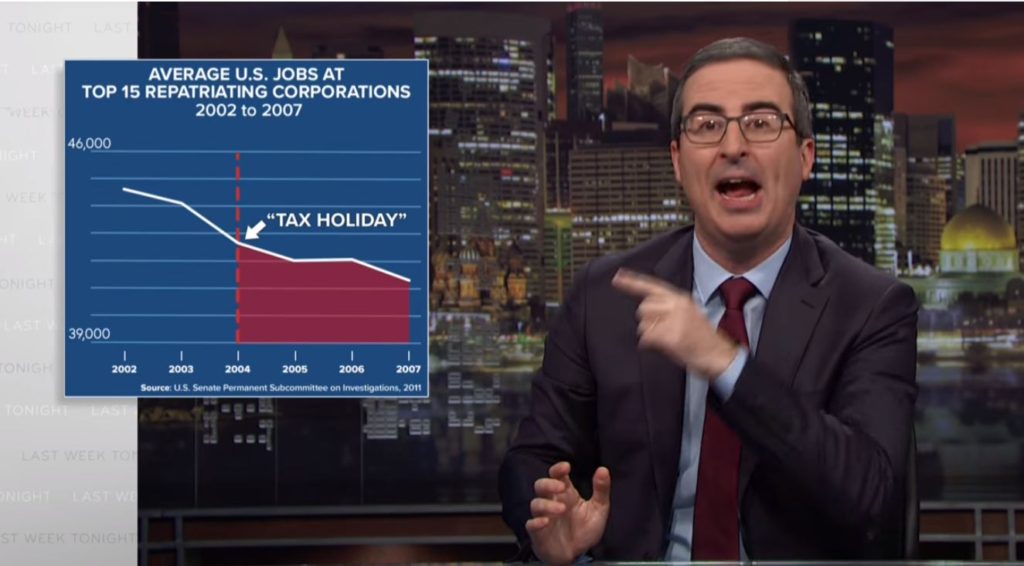 John Oliver exposes the American tax system & Trump's Tax Cut Scam