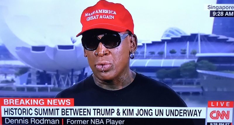 Dennis Rodman crying just about takes credit for Trump/Kim Jong-un summit