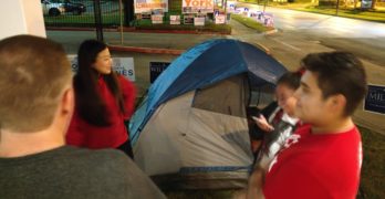 Young voters camp out to be first voting in Midterm 2018 in Houston Texas