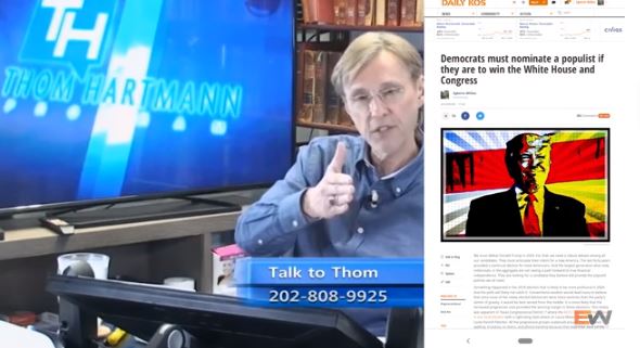 My latest Daily KOS article got a shout out on the Thom Hartmann Show on Free Speech TV