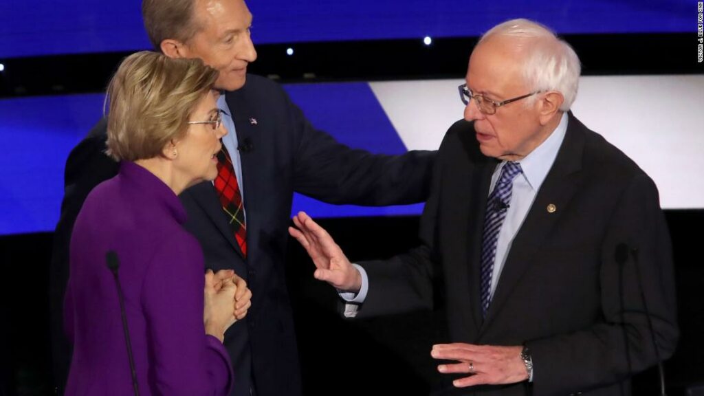 Democratic Debate Warren Sanders