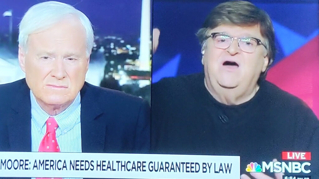 Michael Moore schools Chris Matthews on healthcare and dependency on a boss