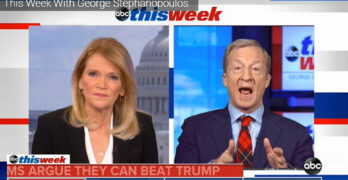 Tom Steyer calls out ThisWeek host Martha Raddatz for toeing the Trump economic narrative