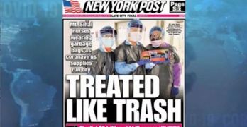 American COVID-19 Capitalism: Trash bags for doctors & medical personnel protective clothing.