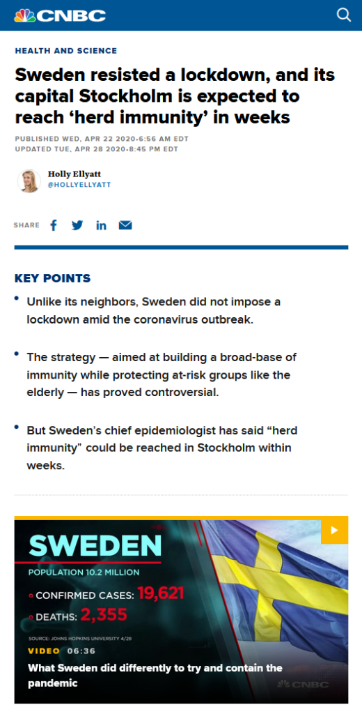 US Media Failed to Factcheck Sweden's Herd Immunity Hoax