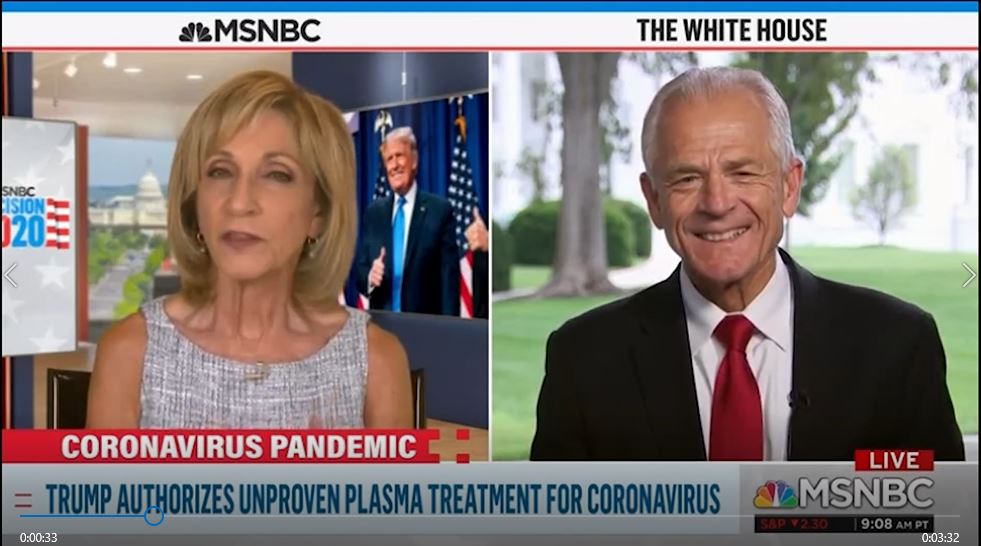 Andrea Mitchell fact-checks a flustered Trump spokesman in real time