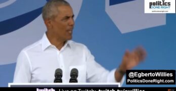 Obama calls out Trump for taking a claim to the Obama Economy handed to him.