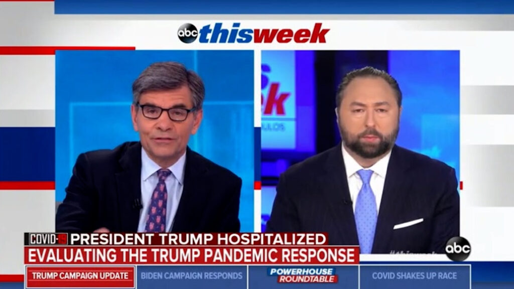 Stephanopoulos grills a Trump spokesman who fails to get it even with a COVID infected president