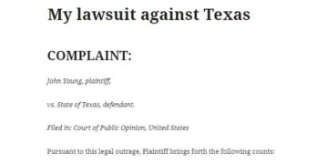 My lawsuit against Texas