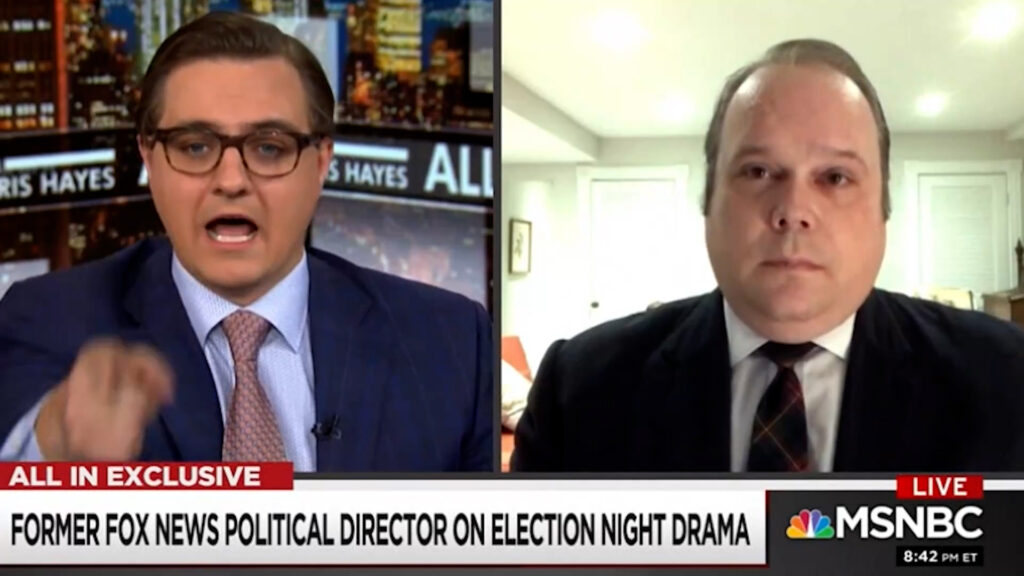 Chris Hayes grills former Fox News Political Director - You're network fed substantive lies