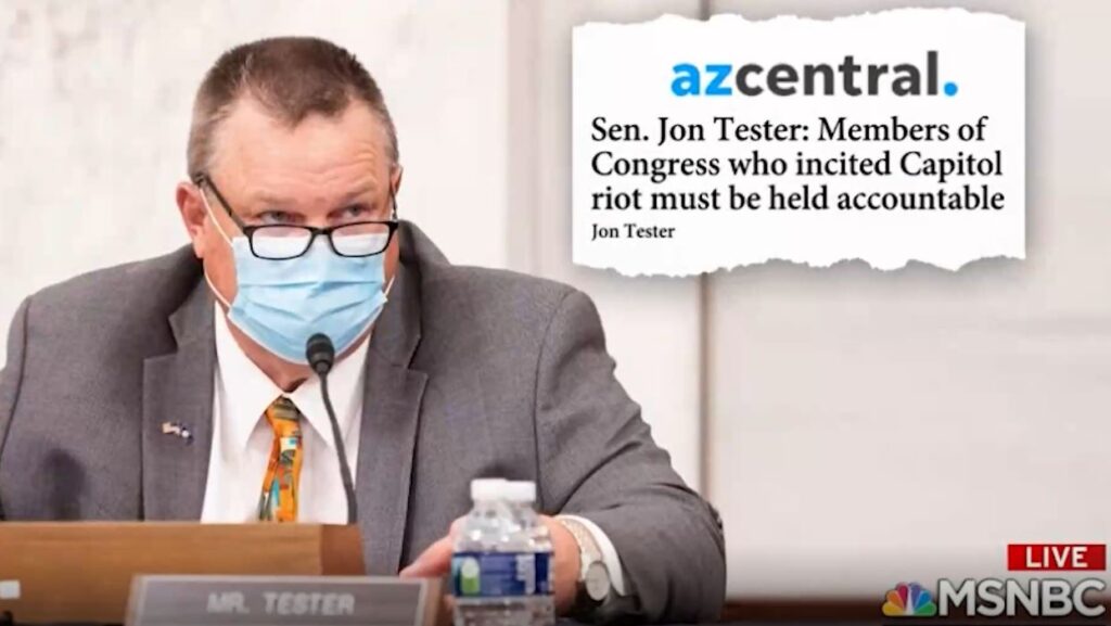 Senator Tester makes it clear he could support Ted Cruz & Josh Hawley's expulsion from Senate