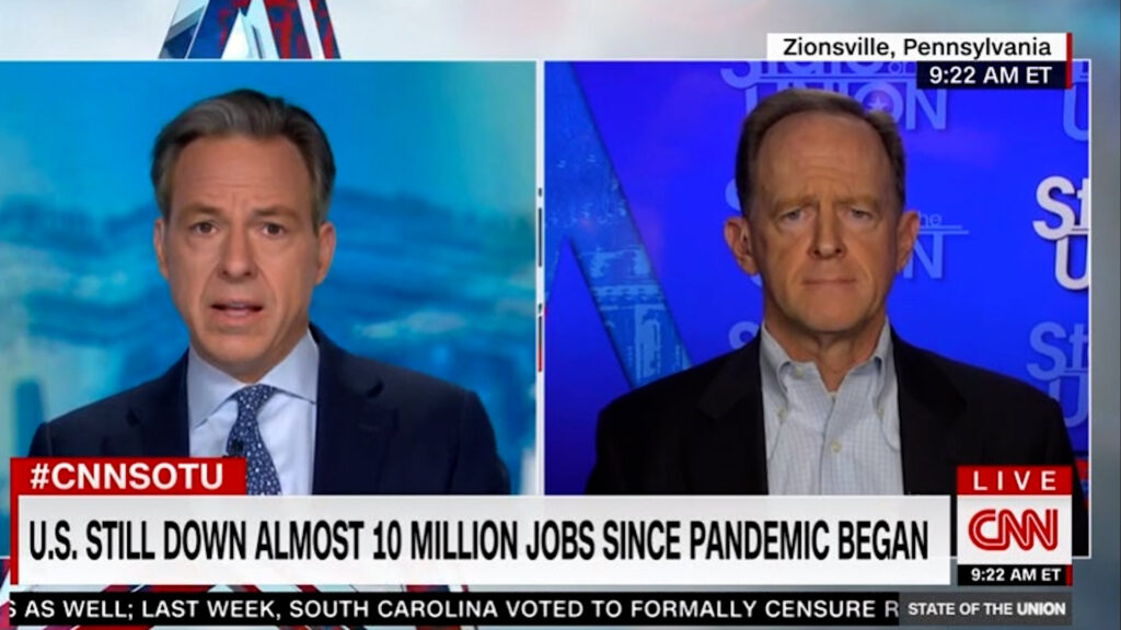 Tapper embarrasses Sen. Toomey with his own words after he went after Biden for using reconciliation