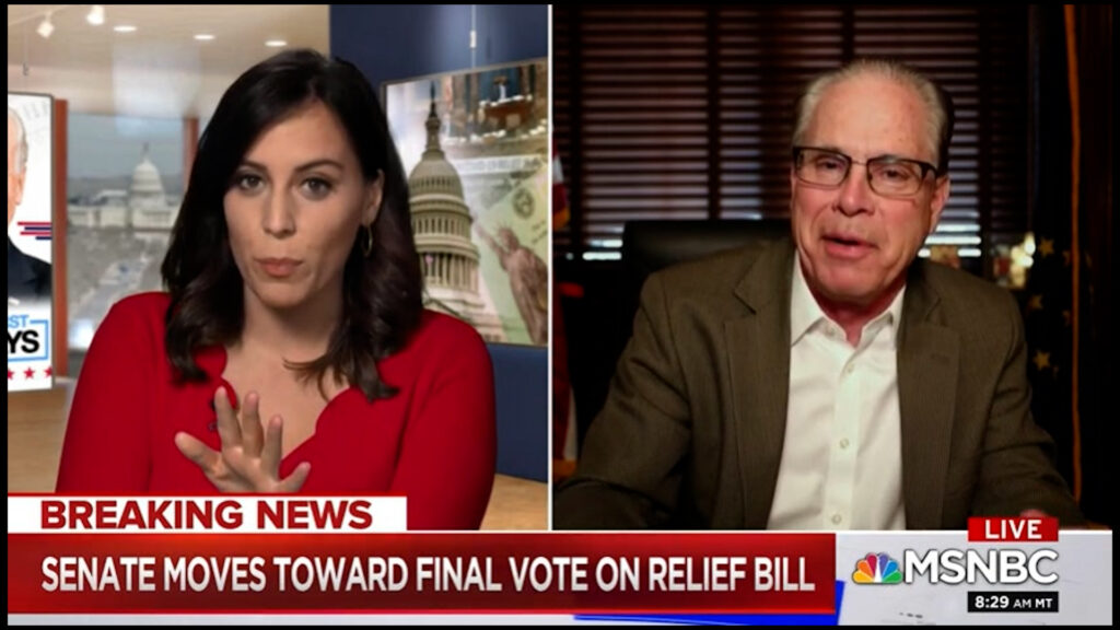 This! Hallie Jackson blows holes into Republican Senator Brauns' COVID bill objections in real time