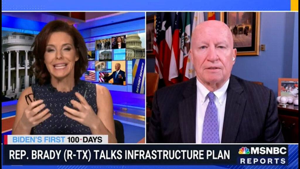Stephanie Ruhle grills GOP Rep. objecting to taxing corporations for infrastructure. BIG FAIL!