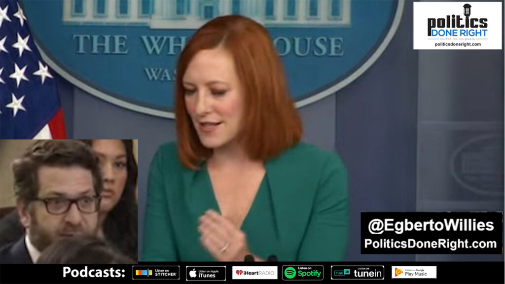 Jen Psaki swings at reporter parroting GOP talking point Biden is in control of American Jobs Plan.