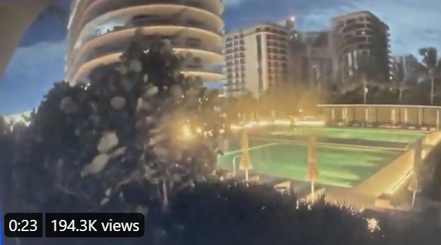 Surveillance video shows the condo building collapsing in near Miami Beach