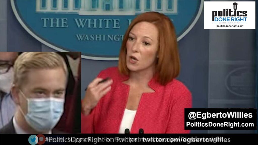 Jen Psaki slams Fox News Peter Doocy as irresponsible twice to his face at the press briefing.
