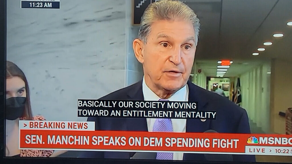 Senator from the poorest state insults his own constituents. Joe Manchin: 'Entitlement mentality'