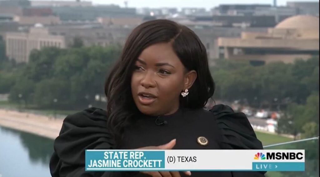 TX Rep. Jasmine Crockett identifies the most dangerous. It's not the insurrectionists she fears.