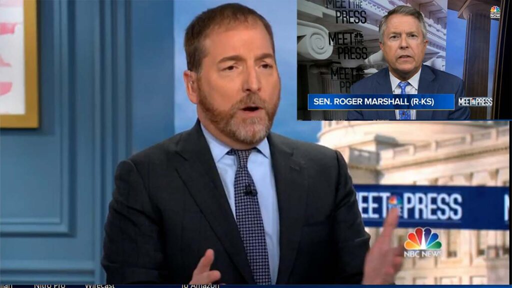 Chuck Todd gives Republican Senator Dr. Roger Marshall rope to look like an ideological fool.