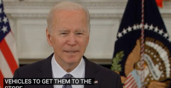 Watch Prez Joe Biden call out mainstream media about lying about the vast empty shelves.