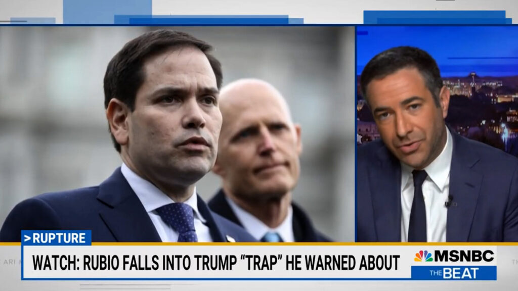 EPIC! Ari Melber puts on Marco Rubio dueling Marco Rubio and it's as sweet as it is embarrassing