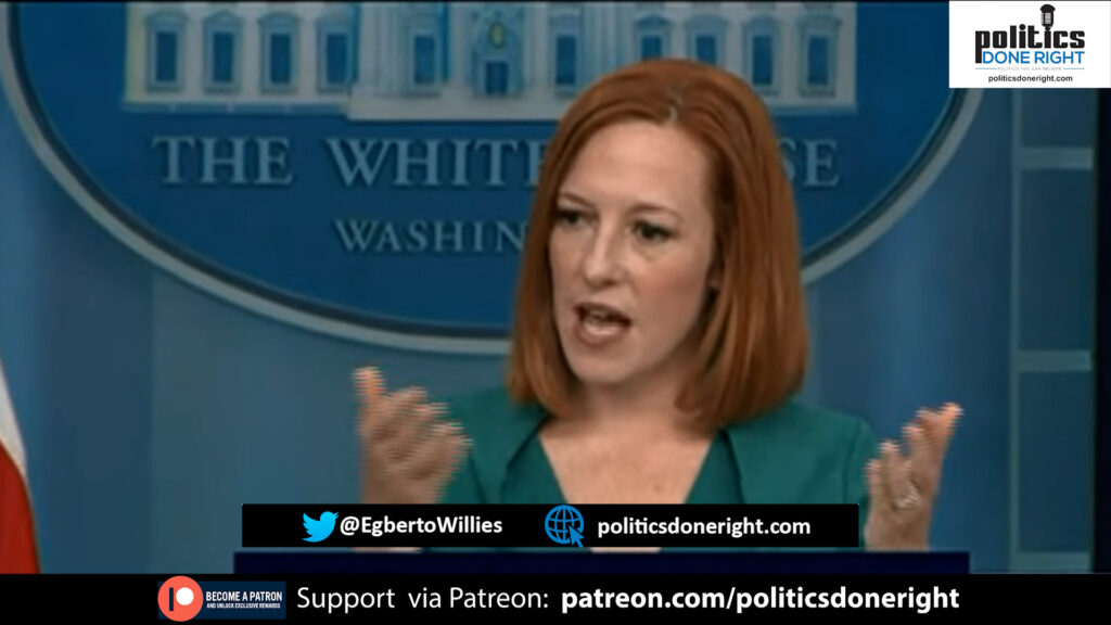 Jen Psaki stops a reporter who made Alito's leaked brief, the story. It's control of women's bodies.